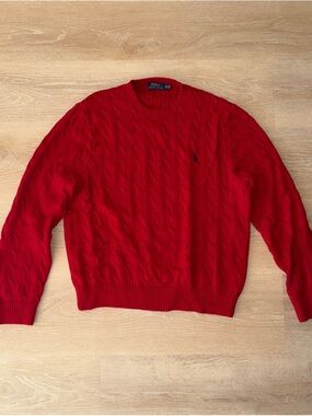 Polo Ralph Lauren Knit Red Cable Knit Sweater